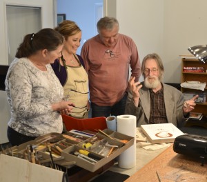 Instructor Frank Turner and students