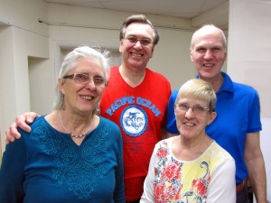 Left to right; back row: Rev. Jim Atkinson, After-Care Ministries; Peter Worsley, MCCA. Front row: Sally Atkinson, After-Care Ministries; Elaine McMurray, Catholic Prison Ministry