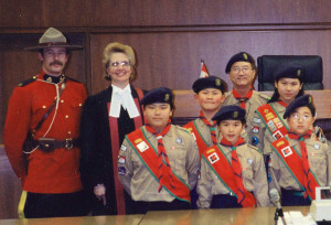 Citizenship Judge Ann Wilson with Scout Troup, 1997