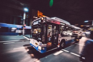 Bus in motion