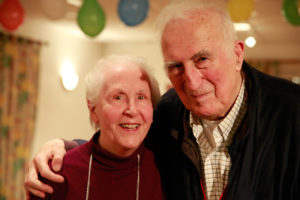 Sue Mosteller and Jean Vanier. Photo by Warren Pot.