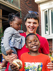 Romero House Intern Jason Martorana and friends