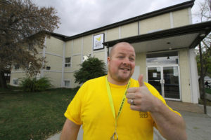 Standing outside the Mustard Seed in Red Deer, Byron Bradley is pleased with the progress so far..